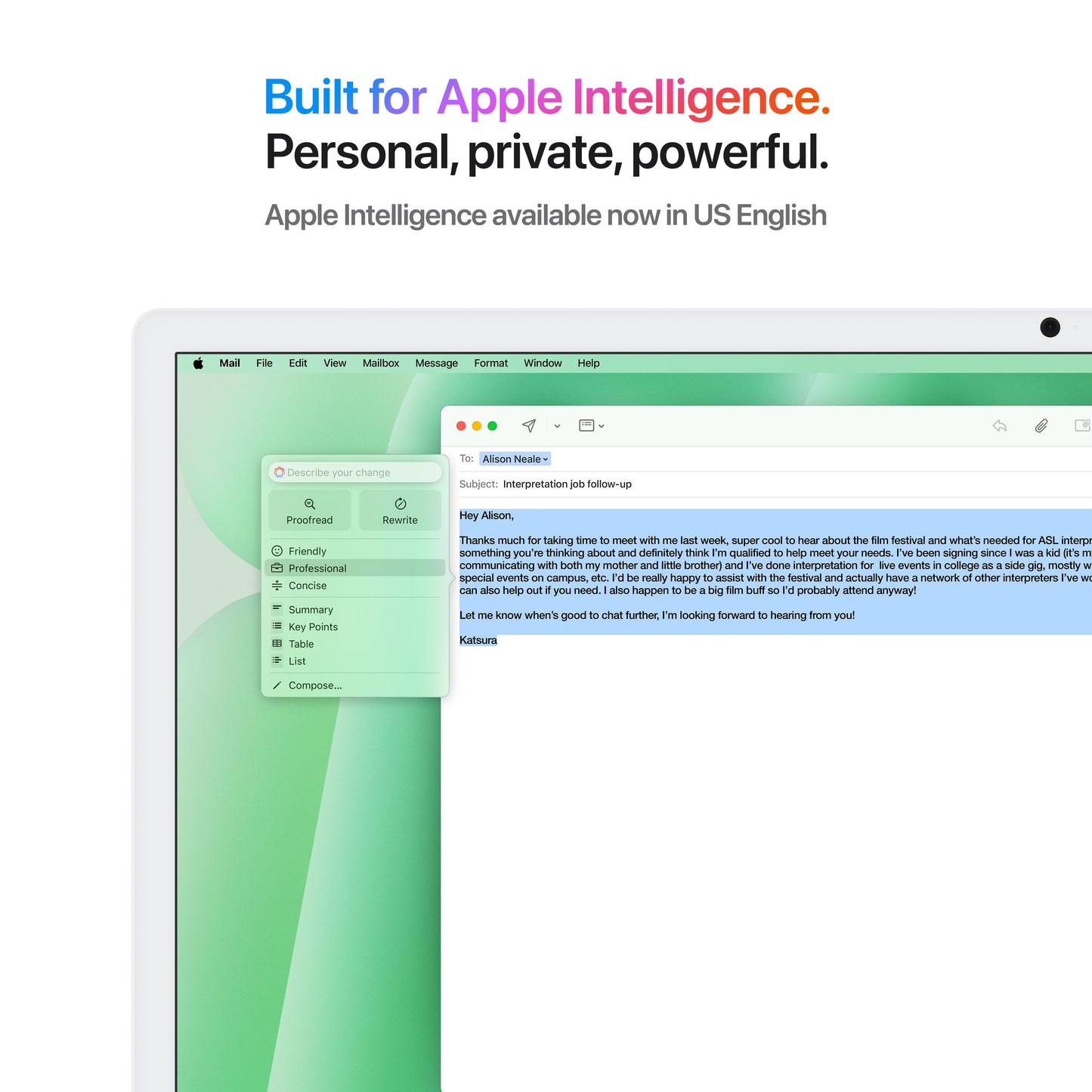 24-inch iMac with Retina 4.5K display: Apple M4 chip with 8-core CPU and 8-core GPU, 256GB SSD - Green