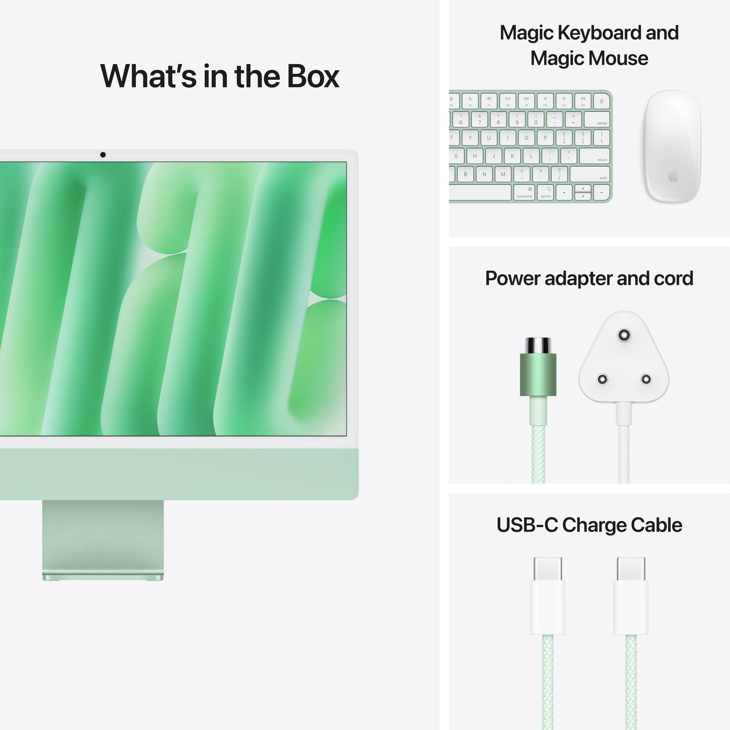 24-inch iMac with Retina 4.5K display: Apple M4 chip with 8-core CPU and 8-core GPU, 256GB SSD - Green