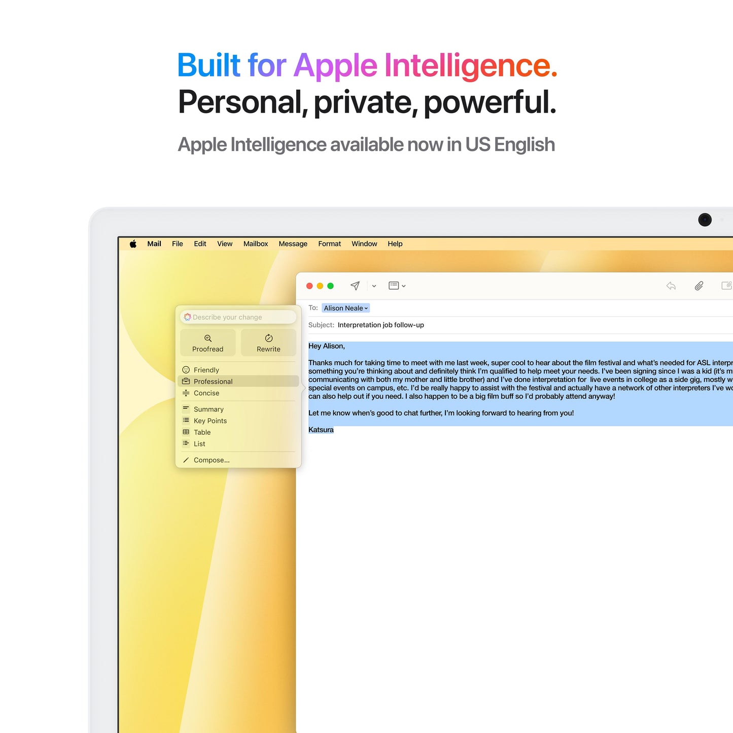24-inch iMac with Retina 4.5K display: Apple M4 chip with 8-core CPU and 8-core GPU, 256GB SSD - Yellow