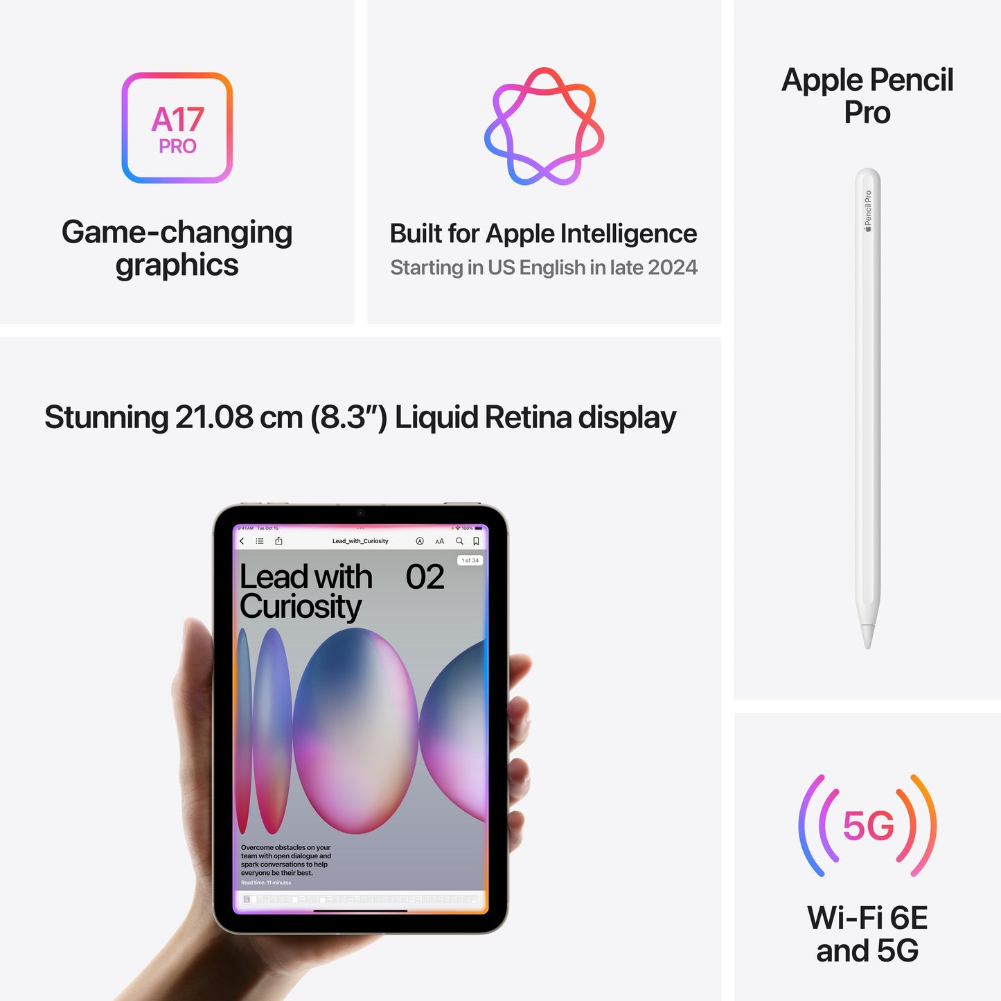 iPad mini Wi-Fi + Cellular 128GB - Purple (A17 Pro)