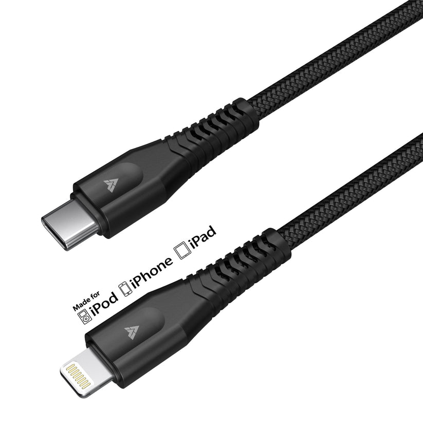 vaku-luxos®-krest-1-5m-mfi-certified-type-c-to-lightning-nylon-braided-cable-black8905129008529