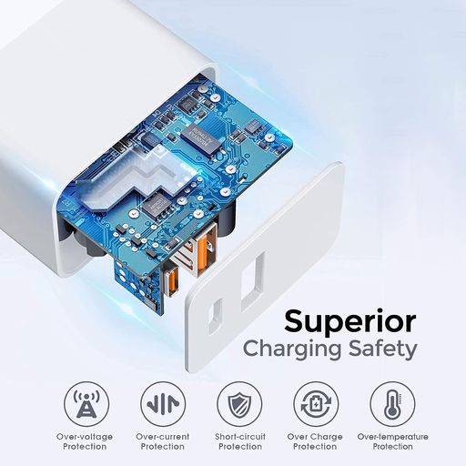 Powerup Max Charge 20W USB Type-C Ultra Smart Wall Charger - White